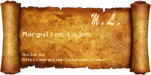 Margulies Lajos névjegykártya